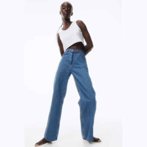 H&M - Ava Ultra High Rise Wide Leg Jeans NWT - Picture 1 of 9